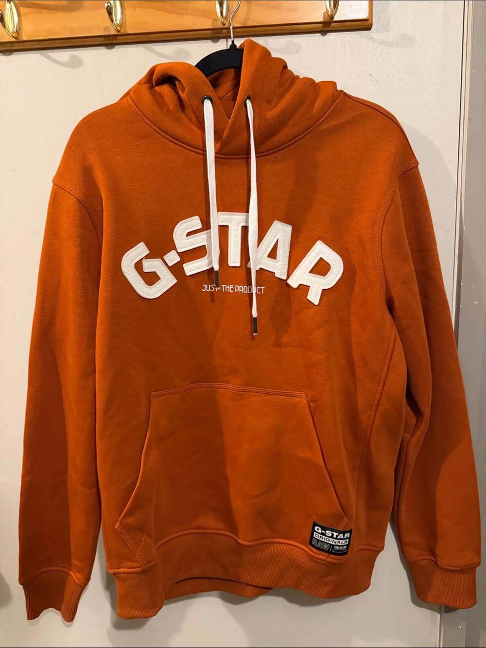 G-Star Orange Pullover Hoodie with White Logo